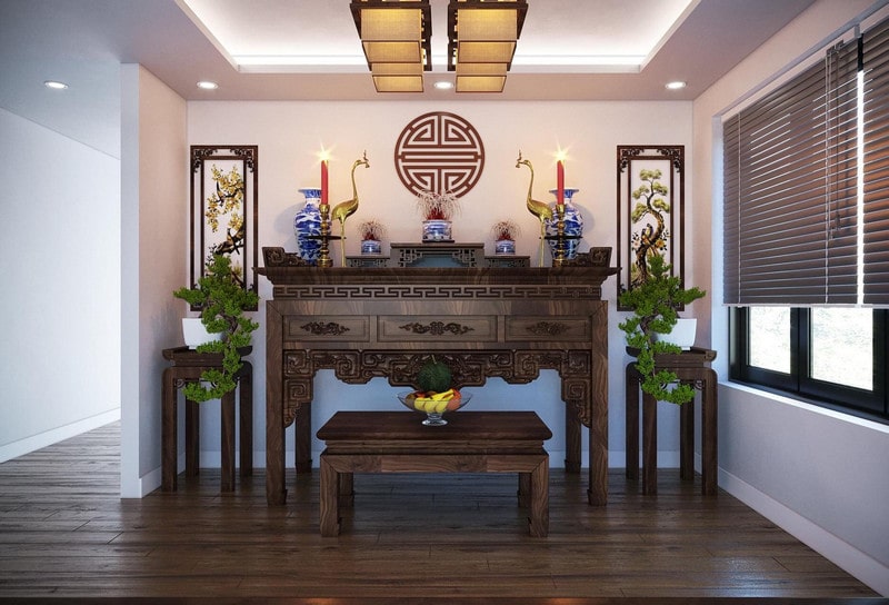 25+ mẫu thiết kế phòng thờ đẹp, linh thiêng cho ngôi nhà Việt 