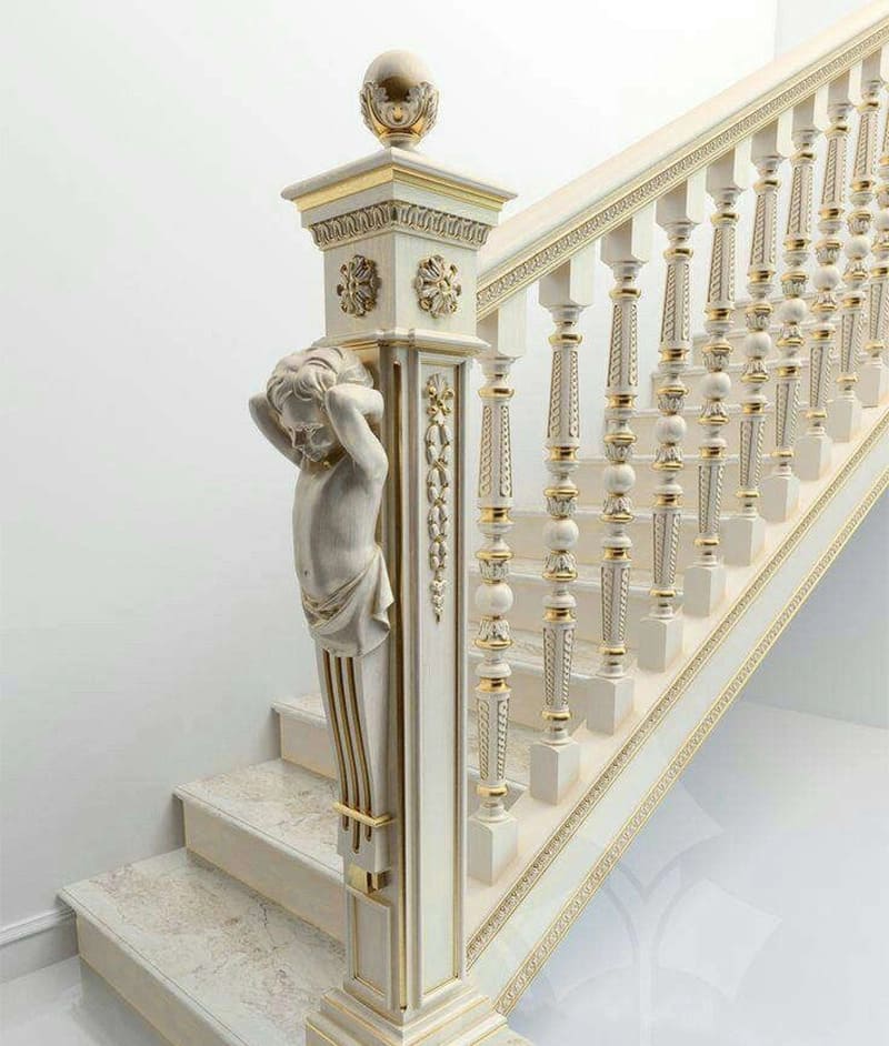 Cầu thang dọc phong cách tân cổ điển rất được ưa chuộng