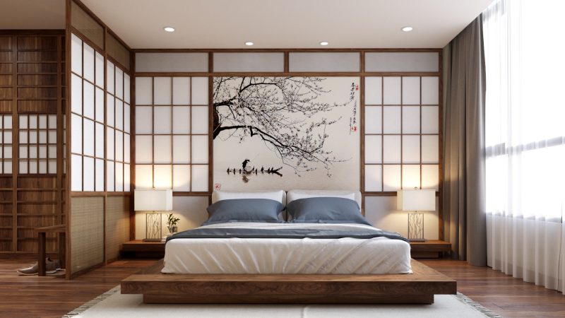 Mẫu phòng ngủ Nhật màu trắng tinh khôi, đẹp từng ngóc ngách 1